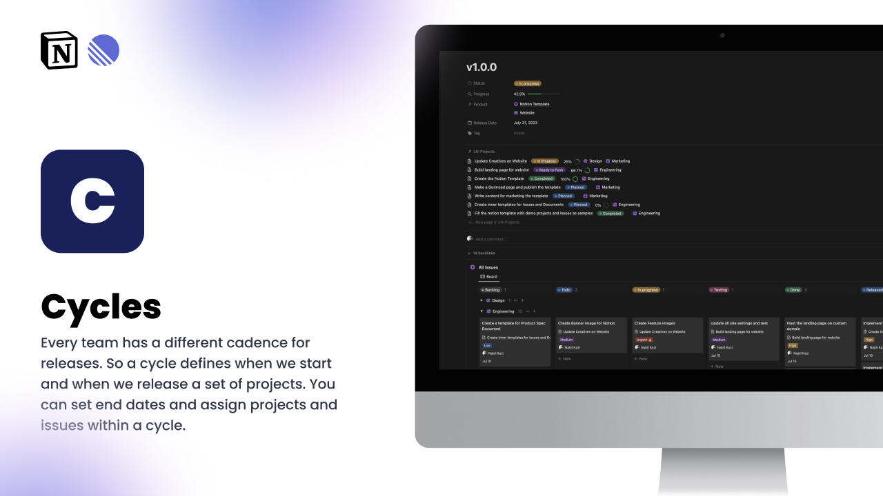Feature: Cycles within the Linear in Notion Product Management Template